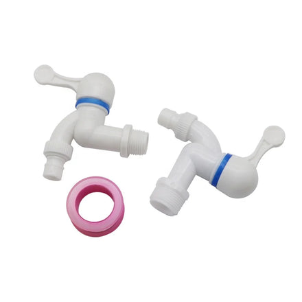 Plastic 3/4 1/2 Inch Male Thread Faucet 15mm Outlet With Sealing Tape Washing Machine Tap Bibcock Garden Tap