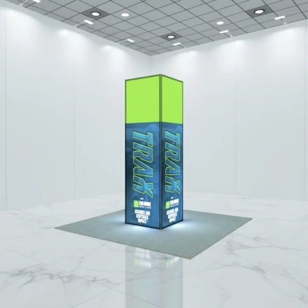 10ft Aluminum Frame LED Backlit Reusable Portable Tension Fabric Shelf Display Stand Exhibition Trade Show Pillar Tower