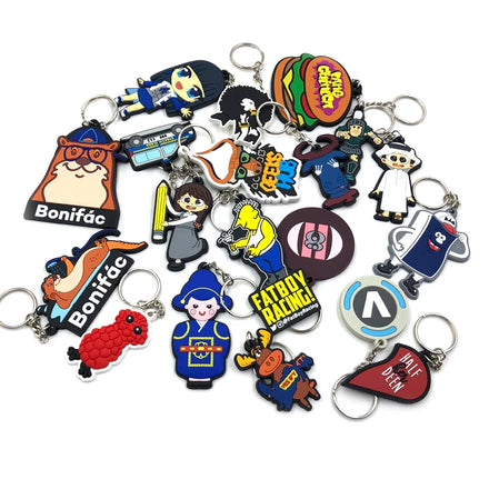 Customizable PVC Key Chain Printing Logo 2d 3d Soft PVC Carabiner Keychain Promotion Gift Plastic Keychain