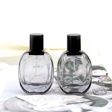New Stock 30ml Clear Frost Black Perfume Spray Bottle with Screen Printed Eco-friendly Recyclable Luxury Design
