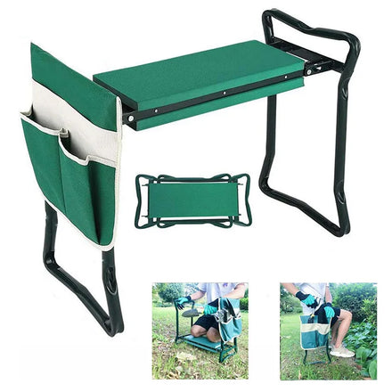 Garden Kneeler and Seat Foldable Garden Stool Heavy Duty Gardening Bench for Kneeling Sitting With Handles Tool Bag