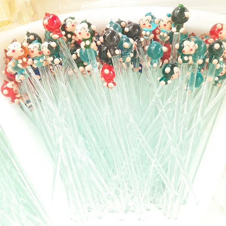 Customized Handmade Lampwork Eco-Friendly Reusable Promotional Murano Glass Decorative Souvenir Swizzle Stick Bar Tools