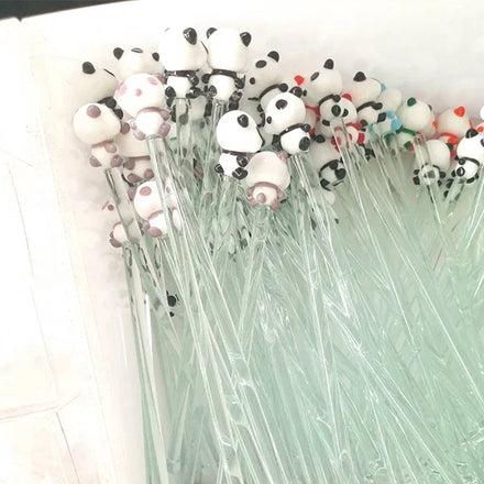 Handmade Lampwork Reusable Eco-Friendly Custom Colored Animal Glass Stir Sticks Promotional Souvenir Home Decoration Small