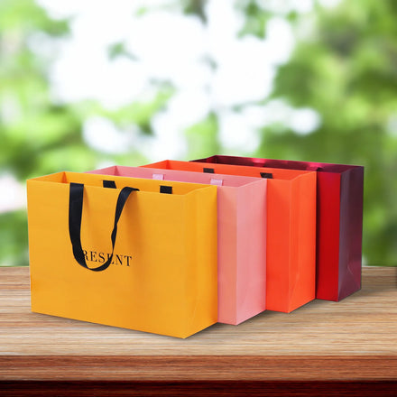 Custom Screen Printed Brown Kraft Eco-friendly Recycled Christmas Gift Shopping Bag Custom Logo Hand Length Handles Coated Paper
