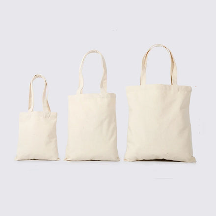 MECO Natural Recycled Shopping 100% Cotton Tote Bag with Shoulder Strap Small Size Custom Letter Pattern
