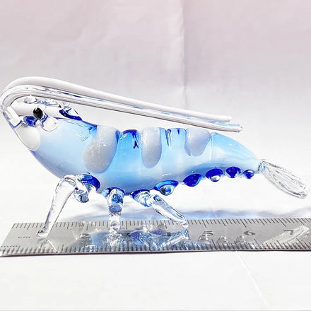 Factory Directly Custom Colorful Shrimp Prawn Lobster Murano Glass Animal Sculpture Figurines Handcrafted Taiwan Chien Keng