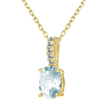 Natural Gemstone Jewelry 925 Sterling Silver Simple December Birthstone Pendant Necklace Jewelry for Women Destiny Jewellery