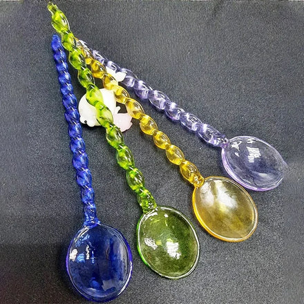 Heat Resistant Colored Glass Mixing Rod Spoon for Party Eco-Friendly Borosilicate Glass Durable Tableware Utensil Customized