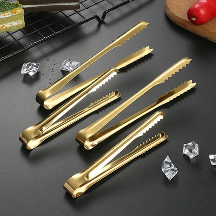 Customer Oriented Metal Long Clip Gold 15 Cm Cocktail Small Stainless Steel Ice Tong