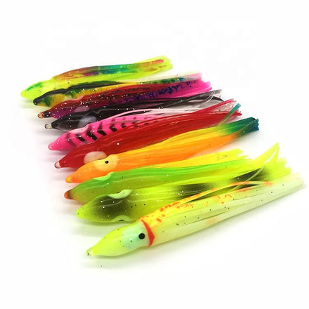 Weiyu OEM Swivel Rigged Rubber Squid Fishing Lure Tuna Marlin Soft Plastic Octopus Skirts Fishing Tackle Manufacturer