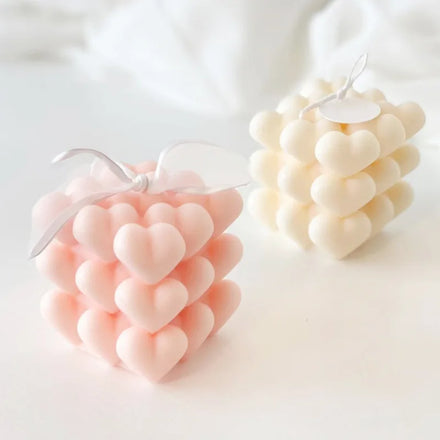 Aesthetic Decorative Love Wax I Heart Bubble Candle Mould Heart Bubble Candle Silicone Mold for Wedding Favor