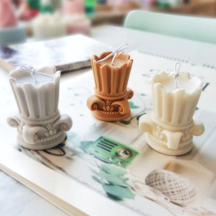 Ancient Greek Pillar Wax Silicone Mould Church Home Living Ornaments Retro Roman Column Candle Molds