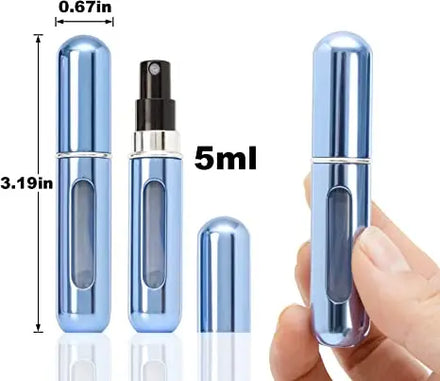 5ml Refillable Aluminum Perfume Atomizer Spray Bottle Empty Portable Cosmetic Metal Lipstick Compatible