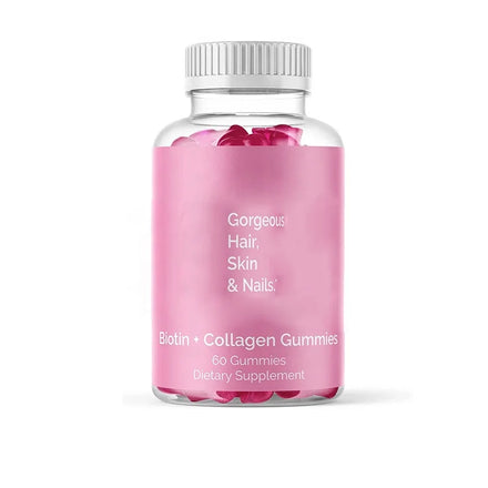 Hyaluronic Acid Biotin Vitamins Hair Growth Supplement Vitamin C Vegan Gummies Promotes Natural Collagen Gelatin-Free