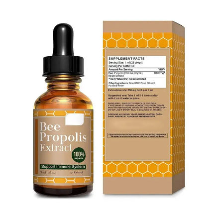2025 Wholesale OEM ODM Custom Propolis Potency 100% Pure Extract Drops for Immune Support & Sore Throat Relief Lung Cleaning