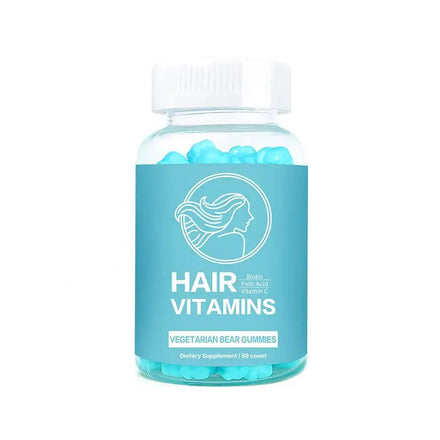 Private Label Own Brand Supplement Biotin Multivitamin Skin Nails Hair Growth Vitamin Candy Hair Gummies