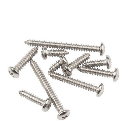 M1.4 M1.6 M1.7 M2 M2.2 M2.3 M2.6 M3 M3.5 M4 M5 M6 DIN7981 304 Stainless Steel Pan Head Self Tapping Screw