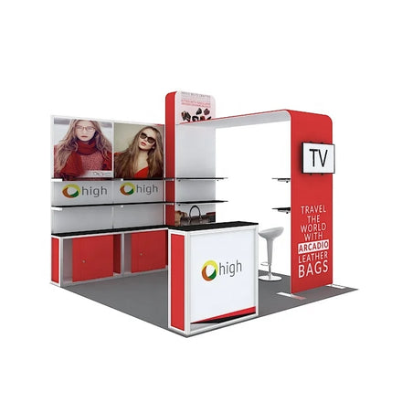 Quick Assemble Aluminum Tube Tension Fabric Full Color Custom Tradeshow Portable Advertising Portable Trade Show Booth 10x10