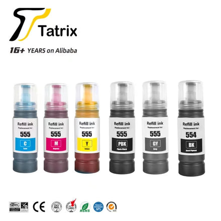 Tatrix epson T554 554 555 refill Ink for Epson L8160/L8180
