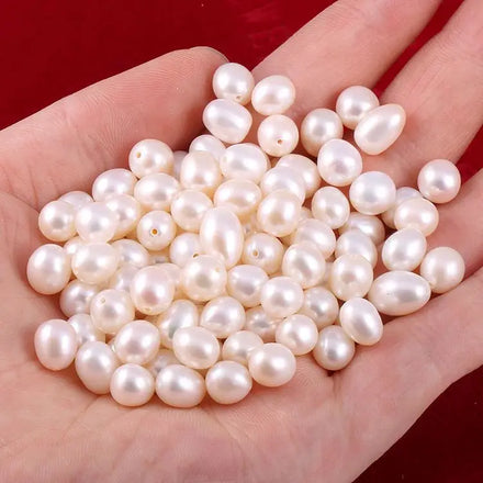 Certified ZZBKZ019 Freshwater Pearl 2.0Mm Half Hole Rice Shaped Pearl Necklace Loose Pearl