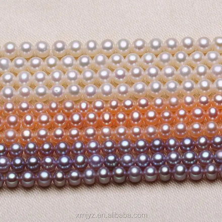 Certified ZZDIY010 Freshwater Pearl 4.0Mm Round Aaaa3 Semi-Finished Necklace Bulk Loose Pearls
