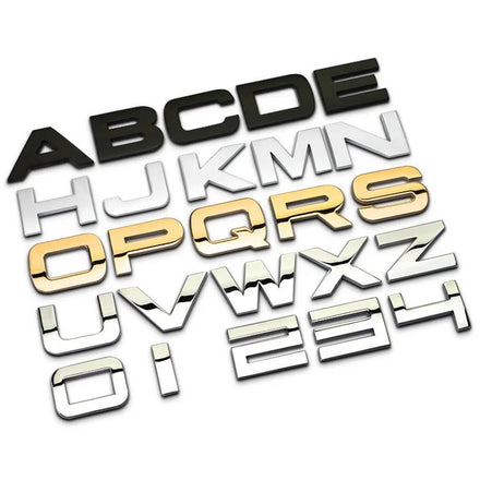 Custom Designed 3D Metal Letter Car Emblem Badge Self-Adhesive Rear Stickers New DIY Option