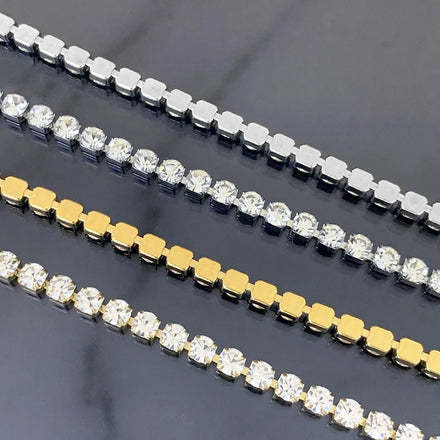 2022 Newest Stainless Steel Jewelry Gold Plated 3mm Diamonds Women Fashion Necklace Chain for Jewelry Making