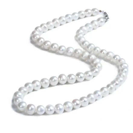 Certified Handmade 6MM Round Lobster Silver Buckle Multi-Layer Modern Fashionations Faux Giant Pearl Necklace