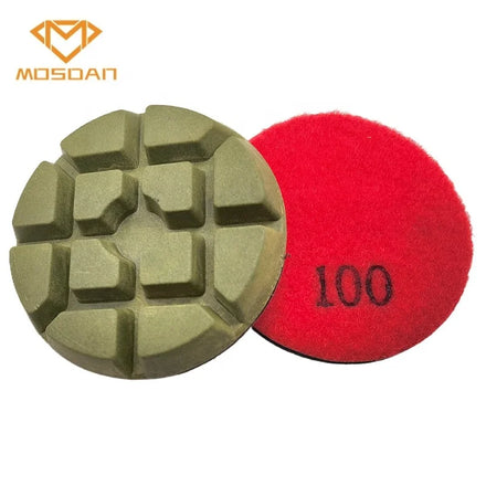 3 Inch Hook and Loop Typhoon Green Resin Bond Concrete Floor Polishing Pucks Pads