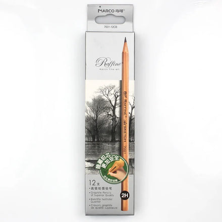 Marco 7001 12pcs/box Standard Professional Drawing Sketch Wooden Pencil 3H 2H H HB 2B 3B 4B 5B 6B 7B 8B 9B