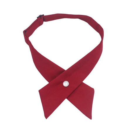 Wholesale Chic Design Quality Polyester Cross-Neck Tie for Women Adjustable Criss-Cross Bow Ties for School Uniforms Girls'