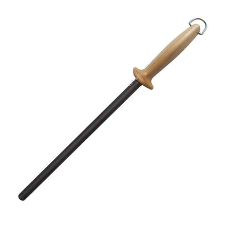 Hot Sale Eco-Friendly Black Anti-Break Chef Honing Steel Ceramic Sharpener Impact-Resistant Beech Wood Handle Stainless Steel
