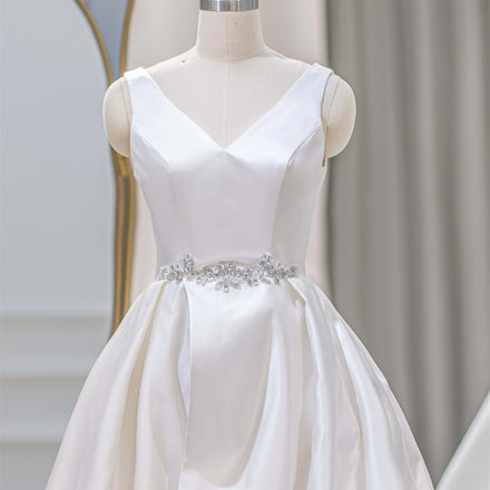 QD06181 2022 Hot Sale Women Wedding Dress New Style Lace Sleeveless Elegant Bridal Gown