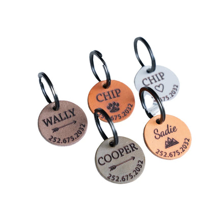 Personalised Leather Dog Name Tag Leather Pet Id Name Blank Leather Dog Tag