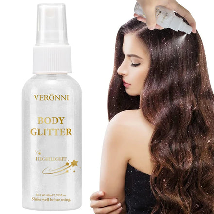 VERONNI 80ml Shiny Glitter Spray Sparkle Glitter Hair Body Spray Delicate Glitter Spray