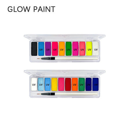 10 Color Body Painting Washable Paint Easy to Colorglow in Dark Face Paint Fluorescent with Brush Eye Makeup for Women