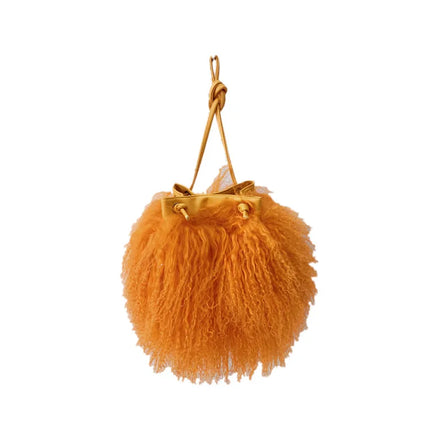 New Women's Real Sheepskin Fur Clutch Handbag Vintage Evening Banquet Purse Long Strap Fashionable Crossbody Tote Shoulder Bags