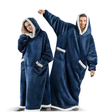 Oversized Wearable Blankets Pink Hoodies Blanket Couple Outfit Warm Sweatshirt Super Long Flannel Giant TV Blanket
