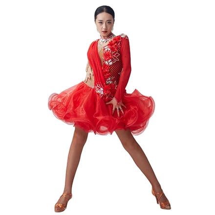 L-2052 Adult New Design Latin Professional Dress for Women Latin American Dresses Customized Competition Dress for Sale