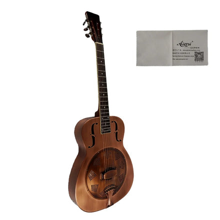 China Aiersi Brand Red Cupper Rust Style O Brass Body Blues Slide Resonator Guitar Vintage Metal Guitar Biscuit Bridge