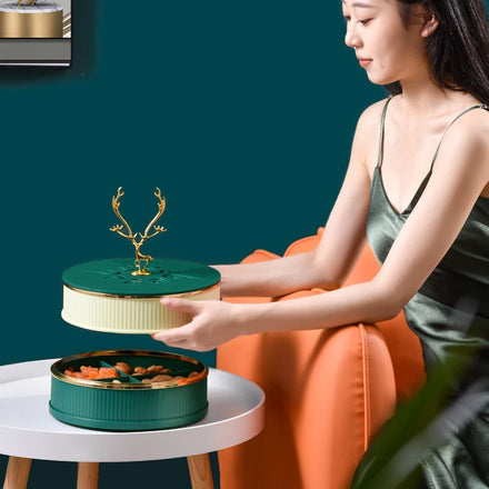 Creative Dry Compote Household Nut Snack Box Rotary Partition Candy Storage Tray in the Living Room