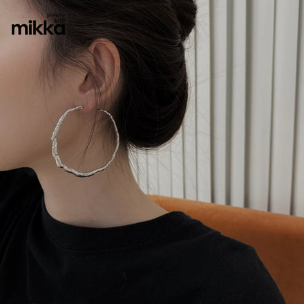 Fashion Gold Irregularity Hoops Styles Jewelry 316L Stainless Steel Cuff Women Hoop Earrings