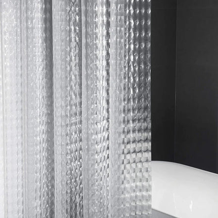 Clear Shower Curtain Waterproof White Plastic Bath Curtains Liner Transparent Bathroom Mildew PEVA Home Luxury with Hooks