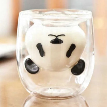 Factory Wholesale Eco-Friendly Hand Blown Borosilicate Glass American Style Animal Pattern Double Wall Wedding Mug Coffee Tea