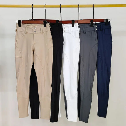 Recycled 5 Colors Riding Zipper Leggings Women Silicone Anti-pilling Breeches Equestrian Ladies Horseback Clothing