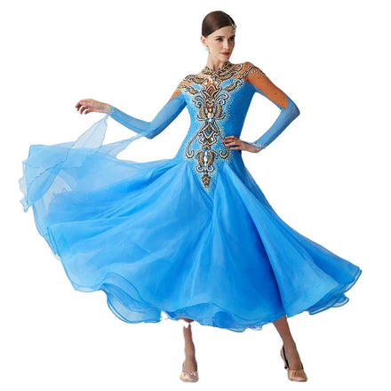 B-2186 Yundance New Modern Dance Dress Performance Featuring Waltzing International Standard Ballroom Dance Dress with Stones