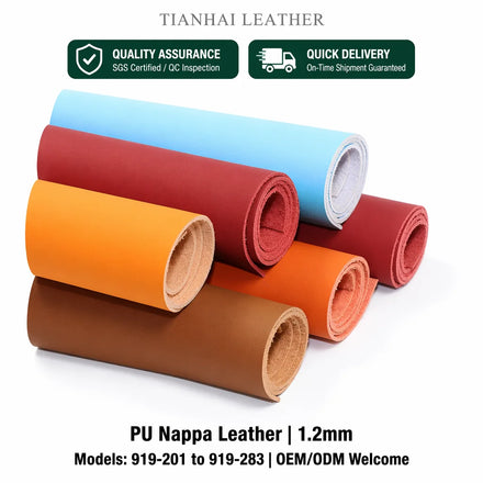 919 Series Multi-Color PU Nappa Leatherette with Fleece Backing for Automotive Seating and Interior Trim