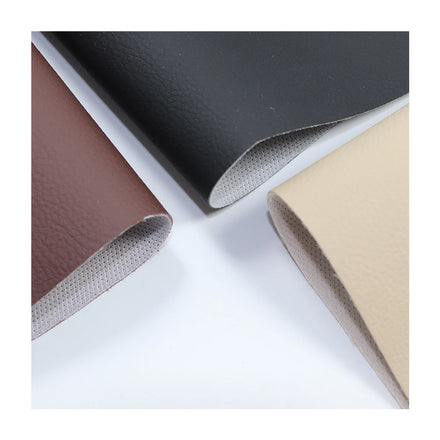 Multi-Color PVC Synthetic Leather with Mesh Backing Litchi Grain Fabric for Auto Seats Sofa Waterproof Eco-Friendly Wholesale