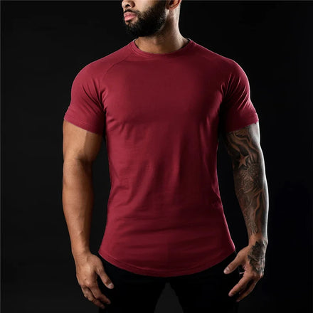 Good Quality 95% Cotton 5% Elastane Fabric Lightweight Breathable Fitness Exercise Quick Dry Long Fitted Tshirts