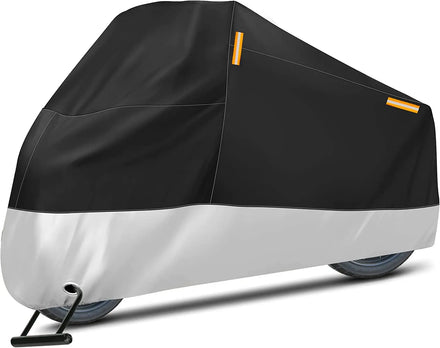 WOQI All-Season Sports Design Universal Motorcycle Cover Waterproof Sun Protection with Lock Holes for Outdoor Use